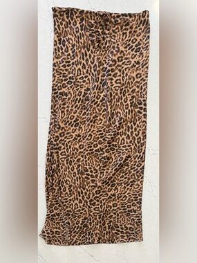 Molly Green Brown/Black Animal Print Leopard Maxi Skirt Women's Small